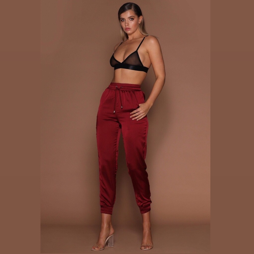 Meshki satin joggers